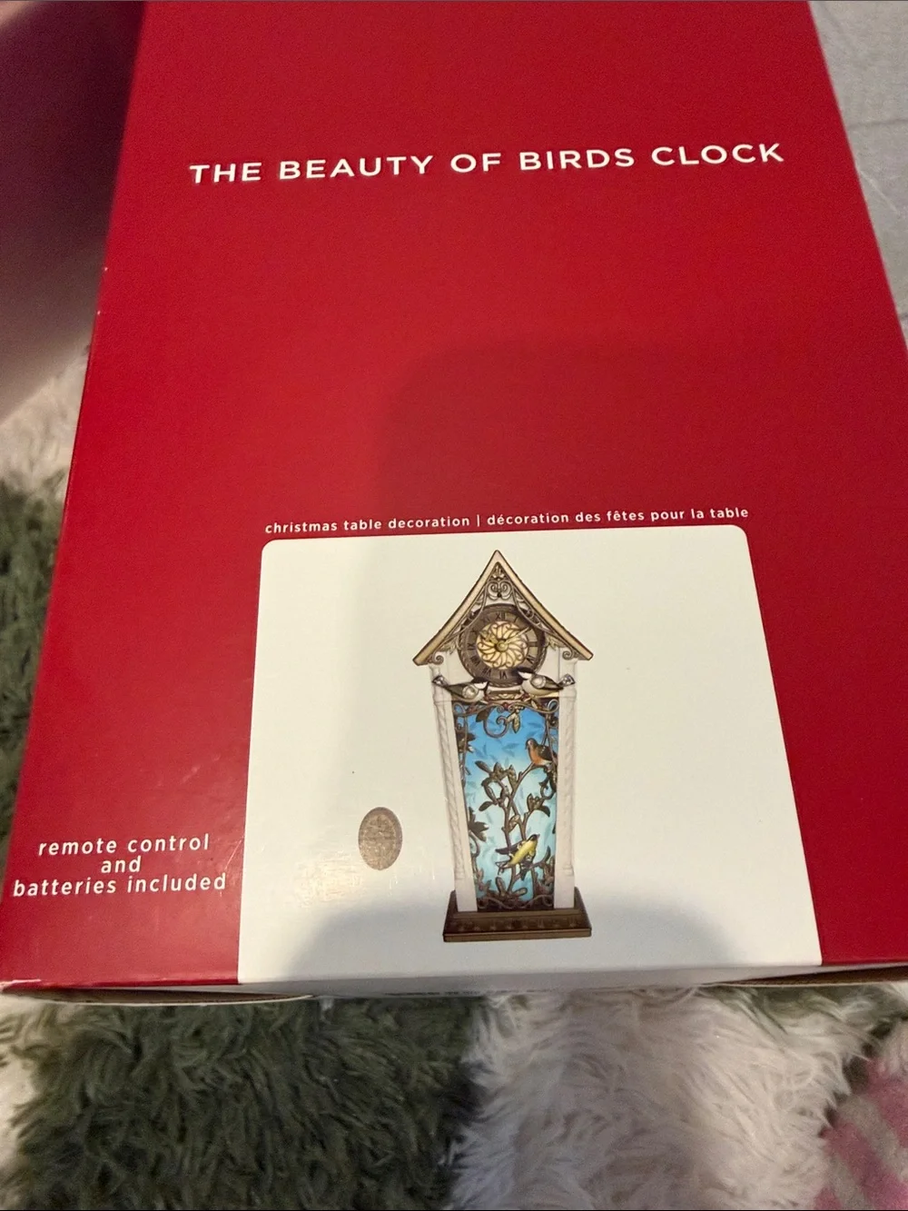Hallmark Keepsake Red Decorative Bird Clock Box